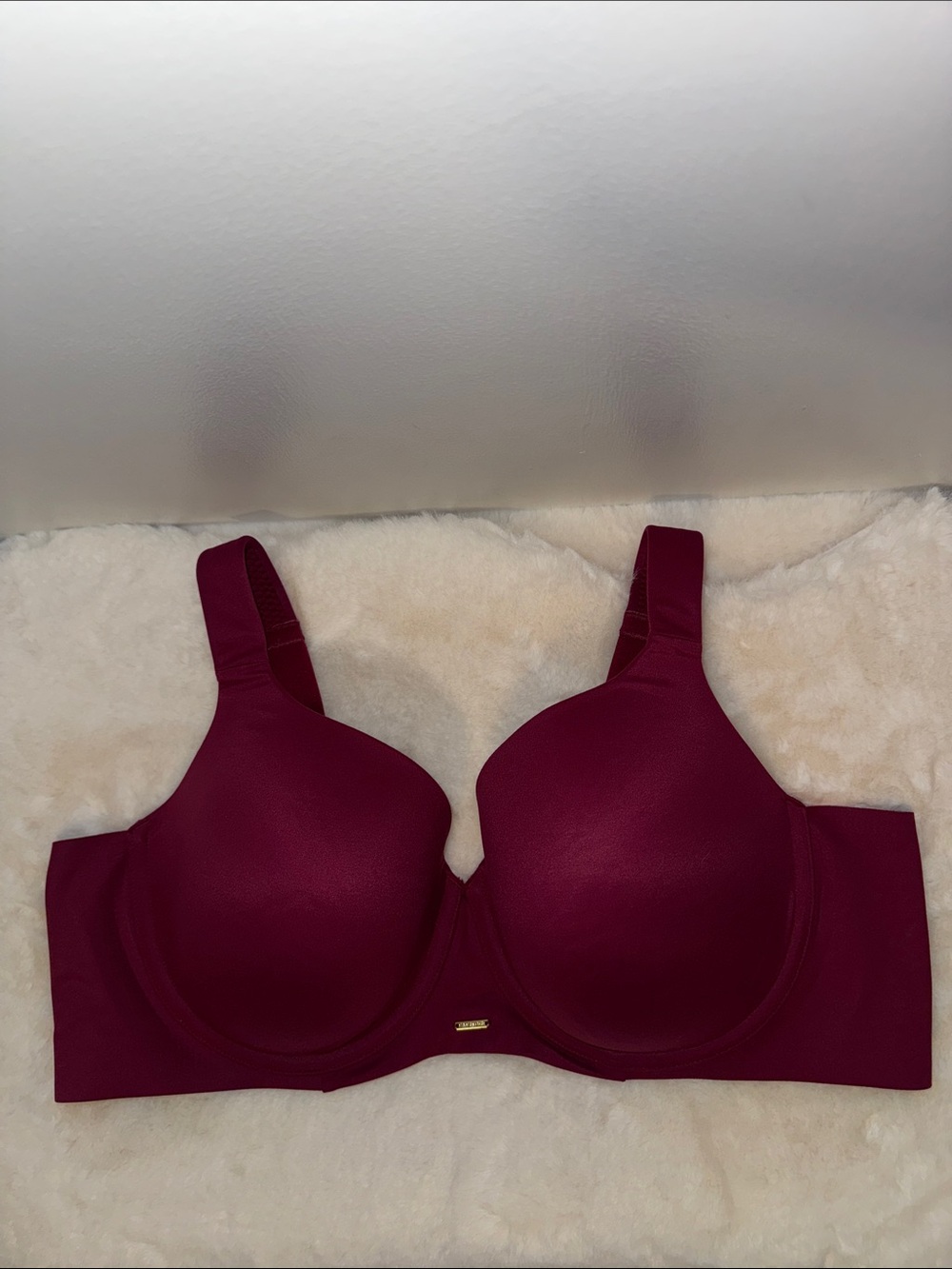Cacique Lightly Lined Balconette Underwire Bra Women’s 44D Burgundy